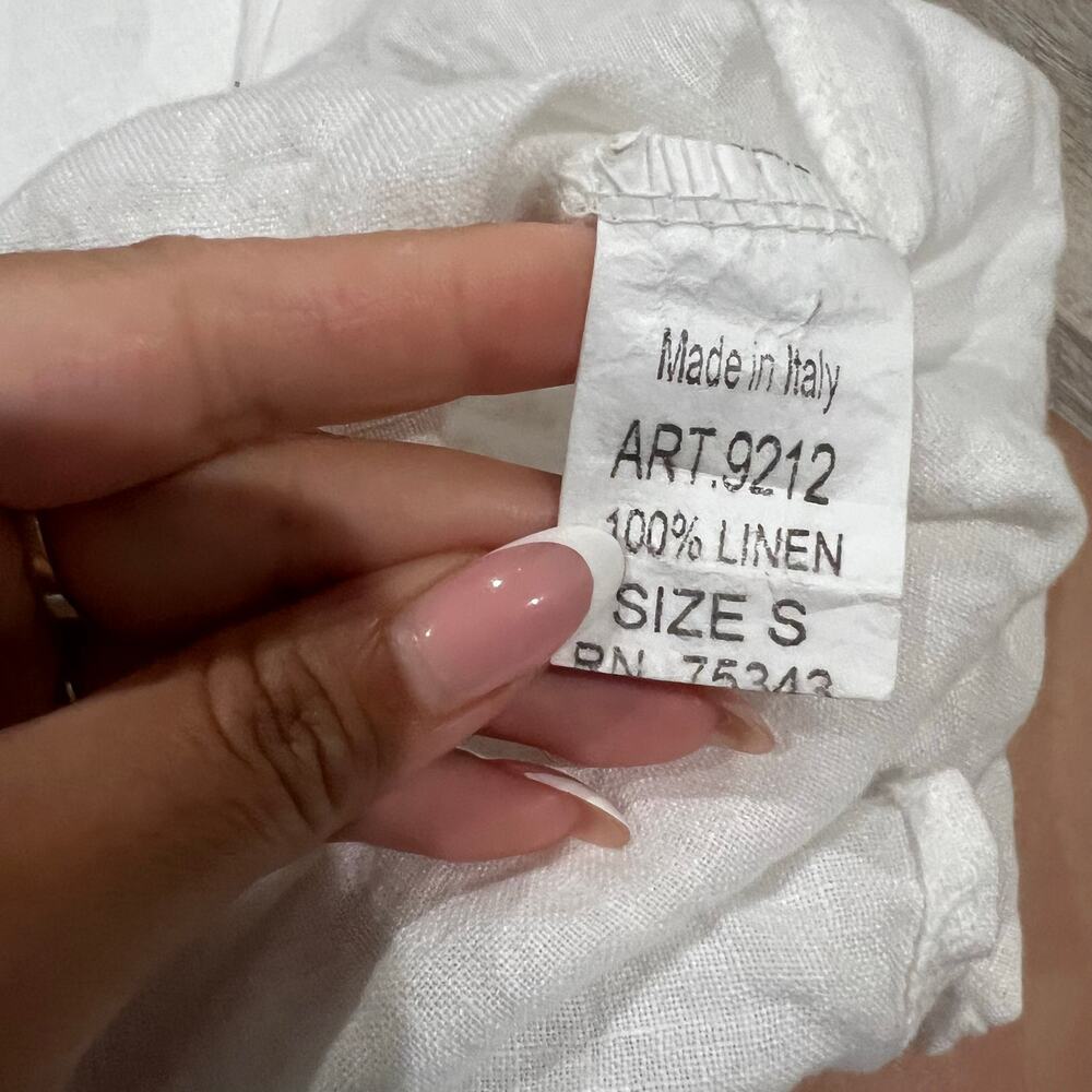 Valentina Naldi Linen White Asymmetrical Dress Small - Picture 11 of 11
